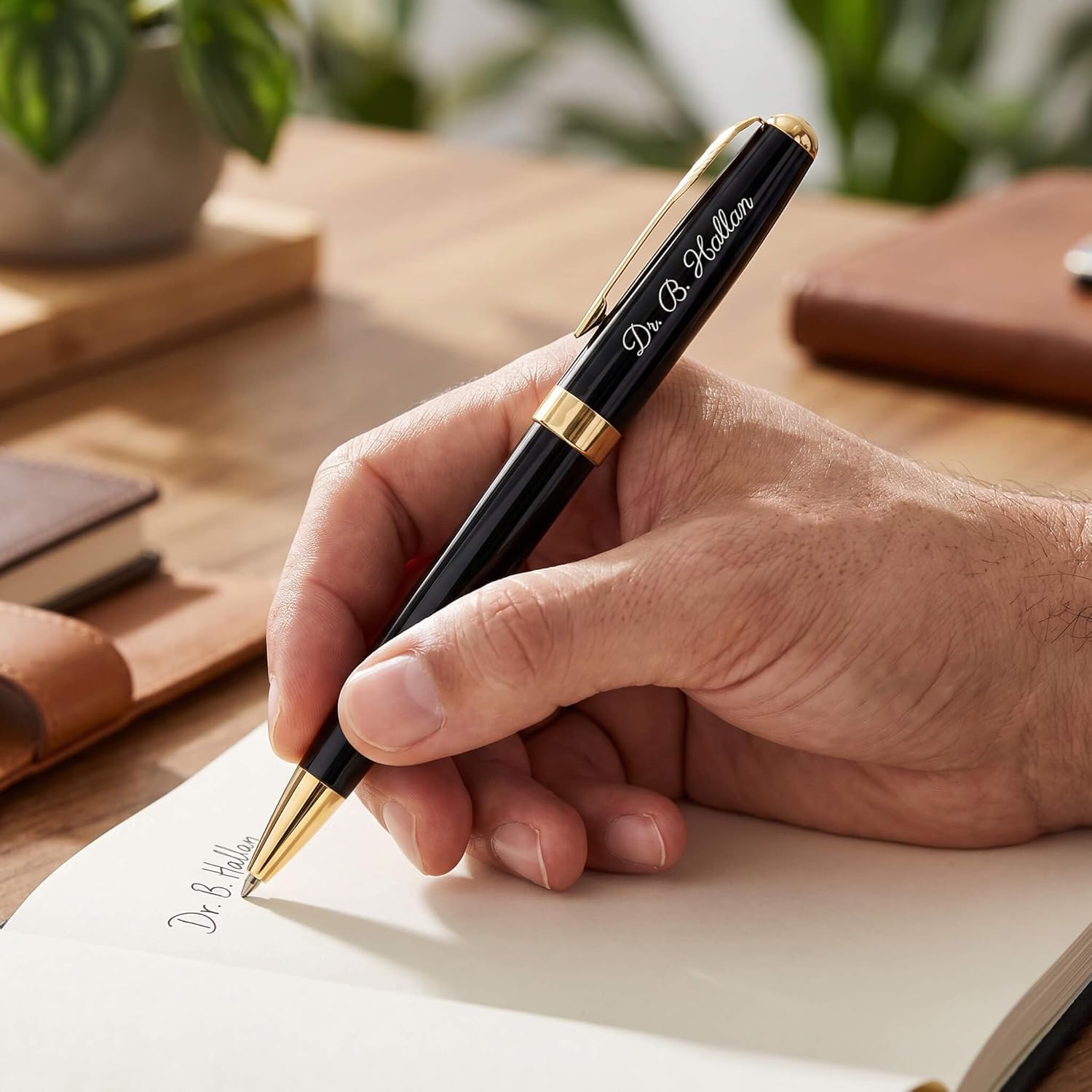 Ancolo Personalized Business Pens - Black Ink with 10 Extras Refills 5 Gift Boxed - Custom with Your Name or Message, Perfect for Students/Teacher/Manager/Lawyer/Professor 5PCS/Pack