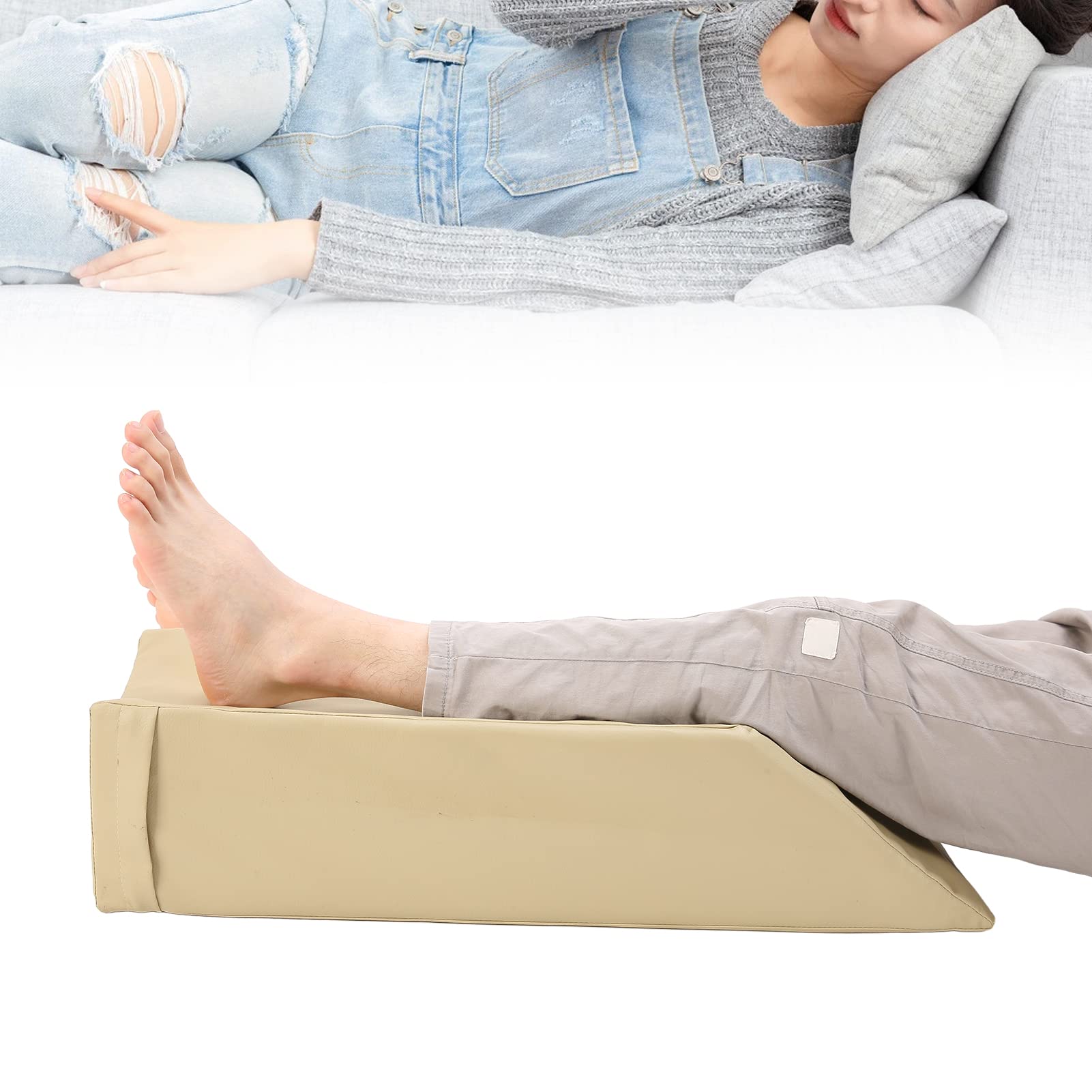 Fyearfly Almohada de Esponja para Levantamiento de piernas, Almohada de posicionamiento de piernas Inclinada de 45 Grados, Suave y cómoda para aliviar el Dolor después de la cirugía para