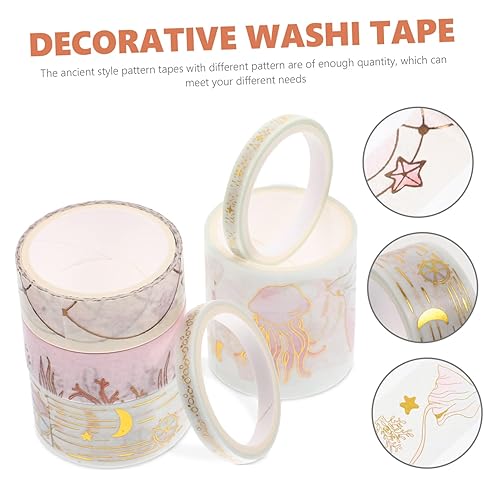 Miniatura 9 de STOBOK 24 rollos de cinta washi de estampado en caliente, cinta decorativa para álbumes de recortes, calcomanías de diario kawaii, álbum de fotos,