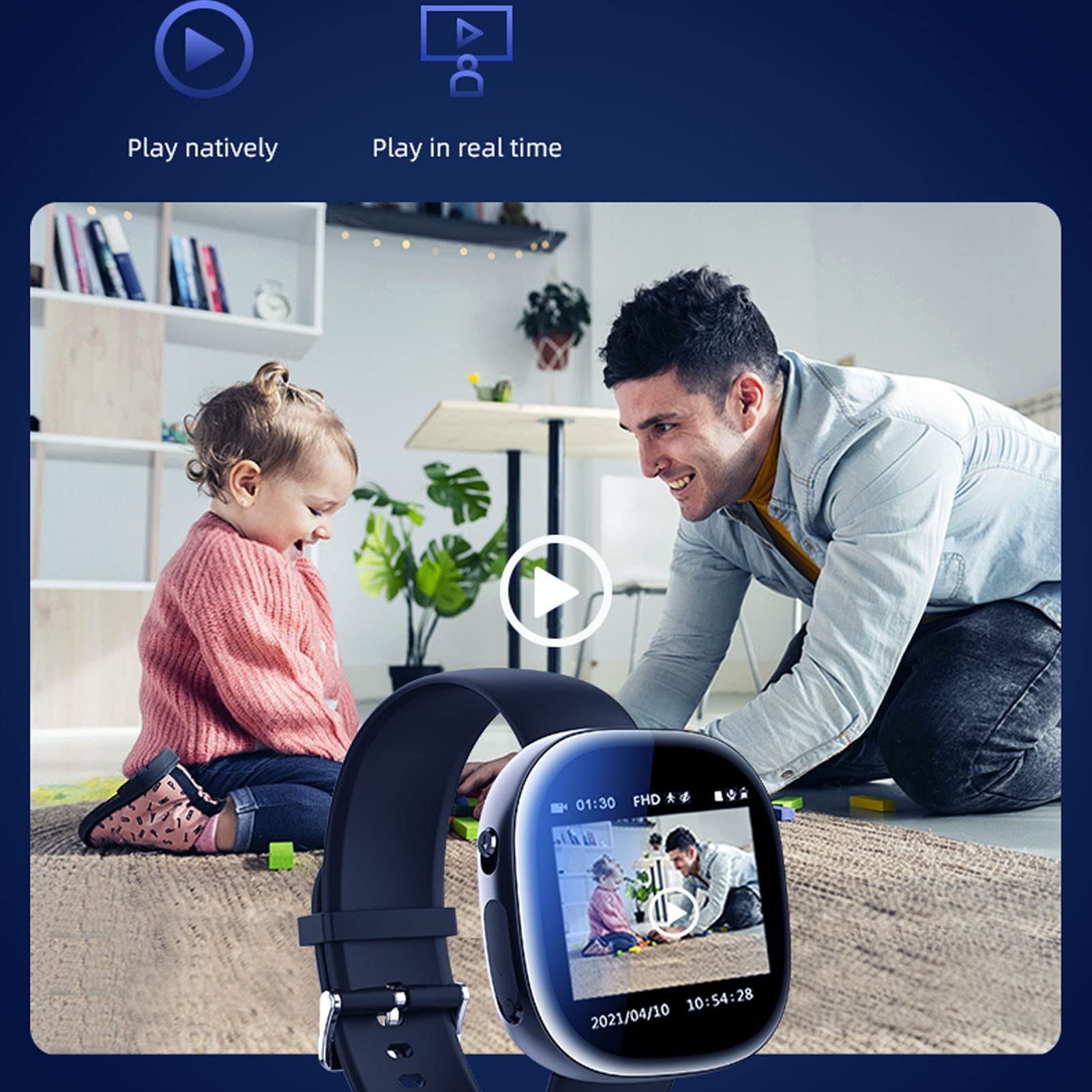 Grabadora de Vídeo Digital, HD 1080P Botón de Grabación Independiente Potente Compatibilidad Grabadora Fácil de Usar Activación de Voz para Ver Reuniones (64G)