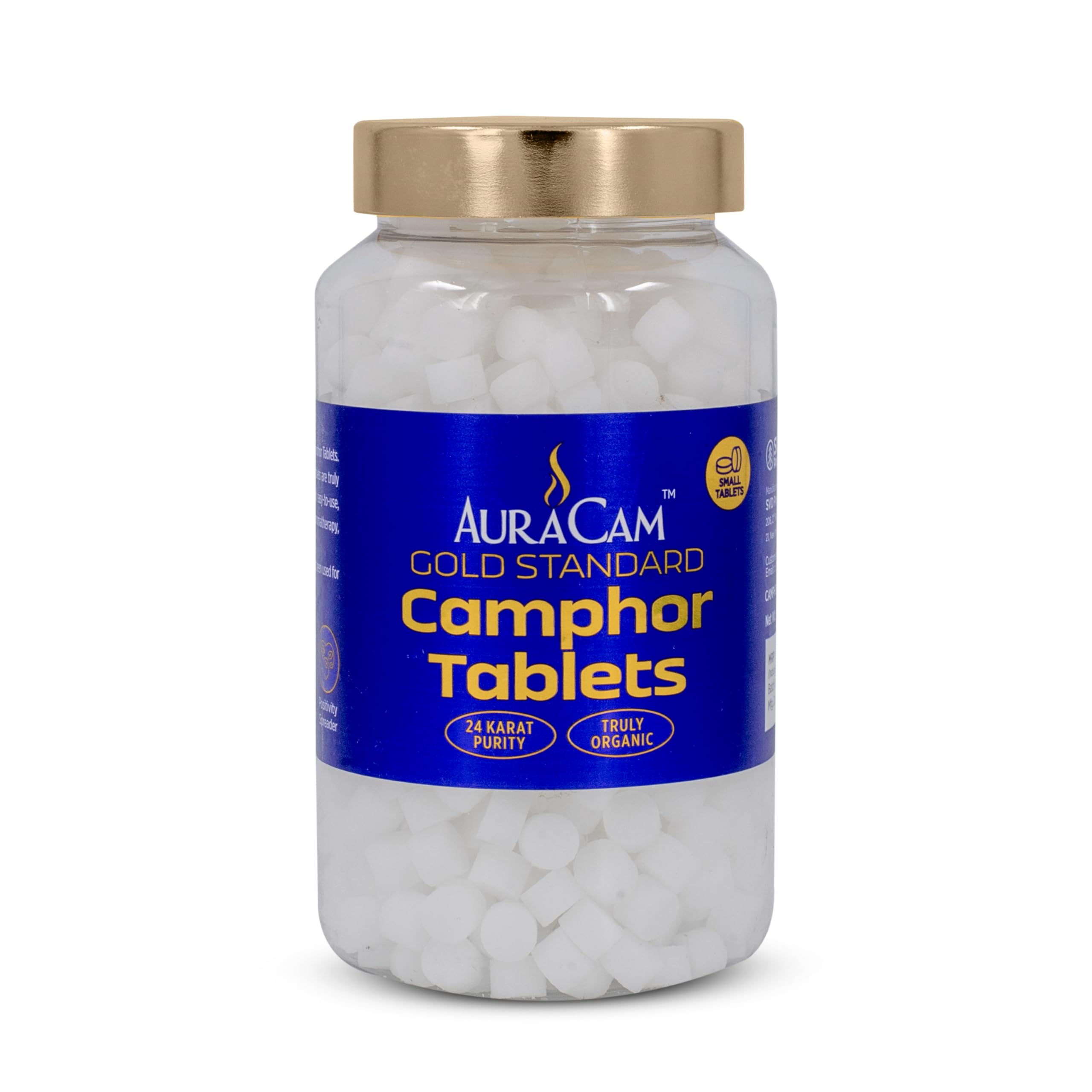 AuraCam Gold Standard Camphor Tablets for Puja, Meditation, Spirituality/Kapooram Tablets for Puja/Camphor/Pure & Pleasant Fragrance Kapoor - (Small, Pack of 1, 100 Grams)