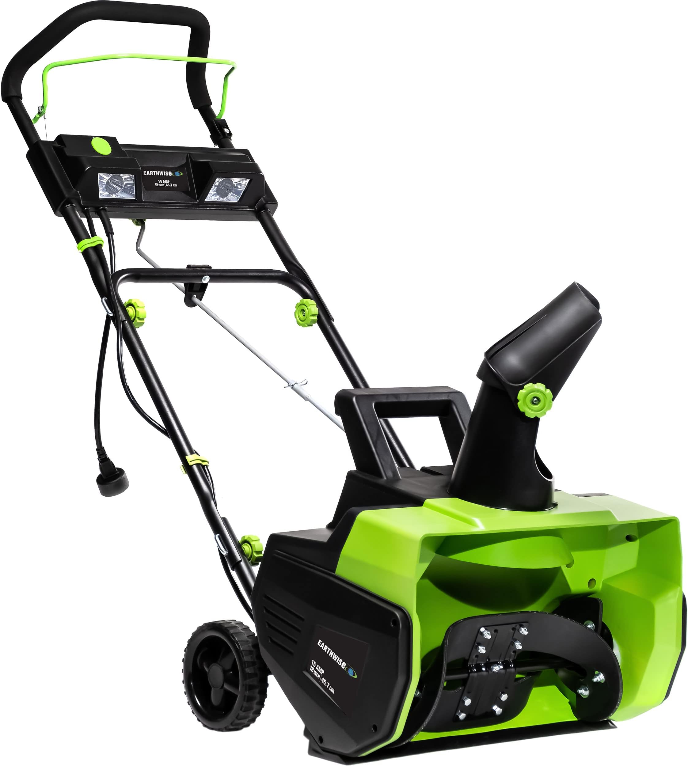 Earthwise Power Tools by ALM SN75018 15-Amp 18-Inch Electric Corded Snow Thrower with LED Lights