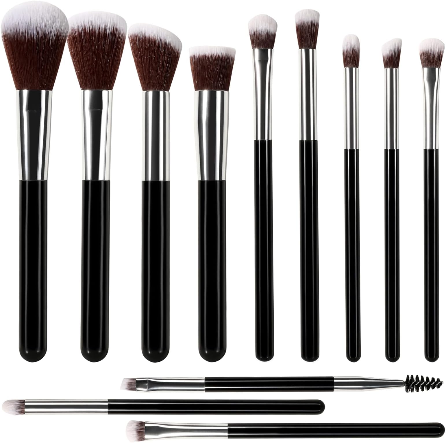 Makeup Brush Set 12 Pcs Professional Cosmetic Tools Kit, Synthetic Face Eyeshadow Shadow Blender Brishes, Best Full Pack for Beginner Women Girls, Travel Small Big Cute Cheap Makup Brish Brochas de