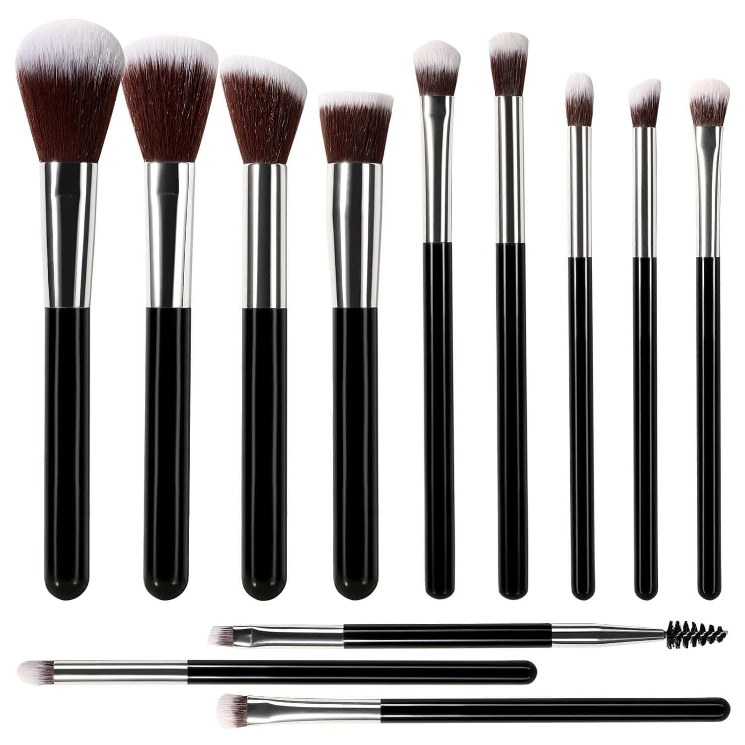 Mini Travel Makeup Brush Set, 12 Pcs for Foundation Blush Eyeshadow Powder