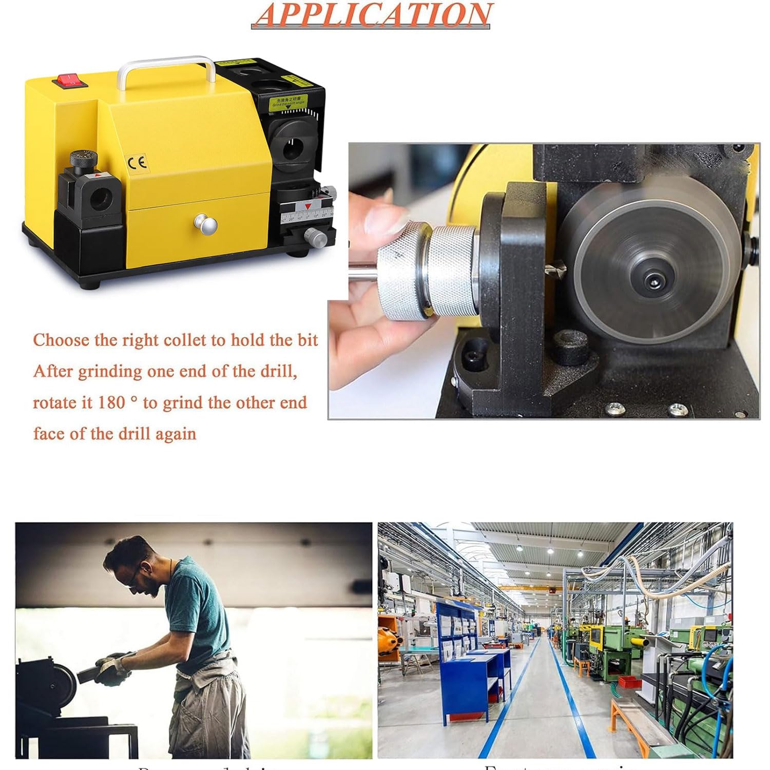 Affilatrice per punte da trapano, macchina elettrica portatile per punte da 4-14 mm, ad alta precisione con 11 pinze, angolo regolabile da 95° a 135°, strumento professionale per affilare