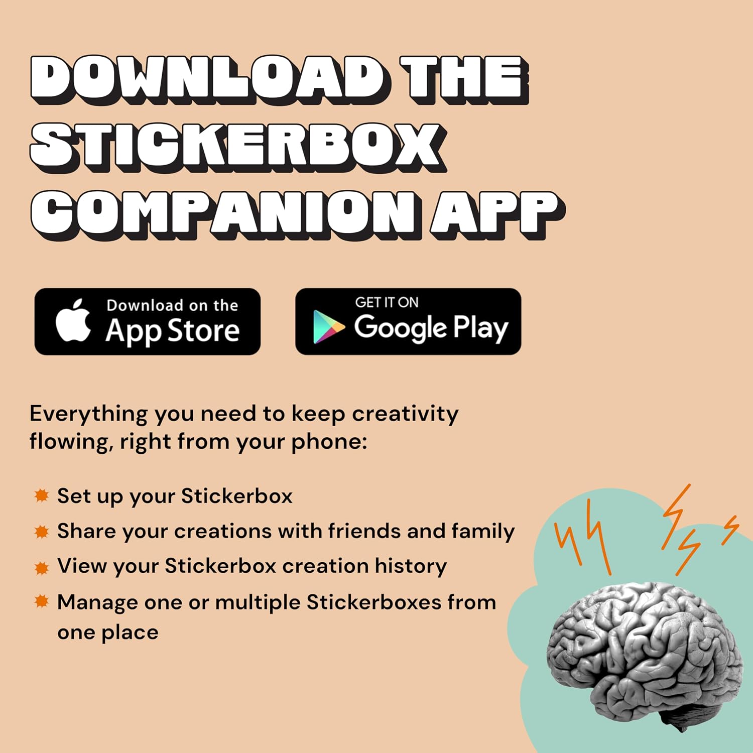 Stickerbox AI Voice-Powered Mini Sticker Maker for Kids – Portable Thermal Inkless Printer with 3 Paper Rolls & 8 Colored Pencils – Ages 5+, Kid-Safe AI Sticker Printer for Screen-Free, Custom Plays