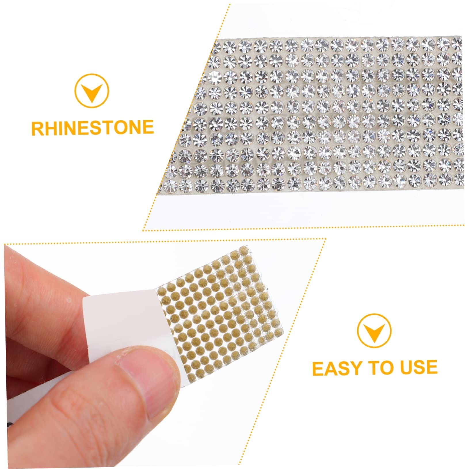 SEWACC 2stücke Yards Selbstklebendes Kristall Strassband Für Bastelarbeiten Glitzernde Rhinestone-rolle Zur Hochzeits Und Partydekoration Reihen à