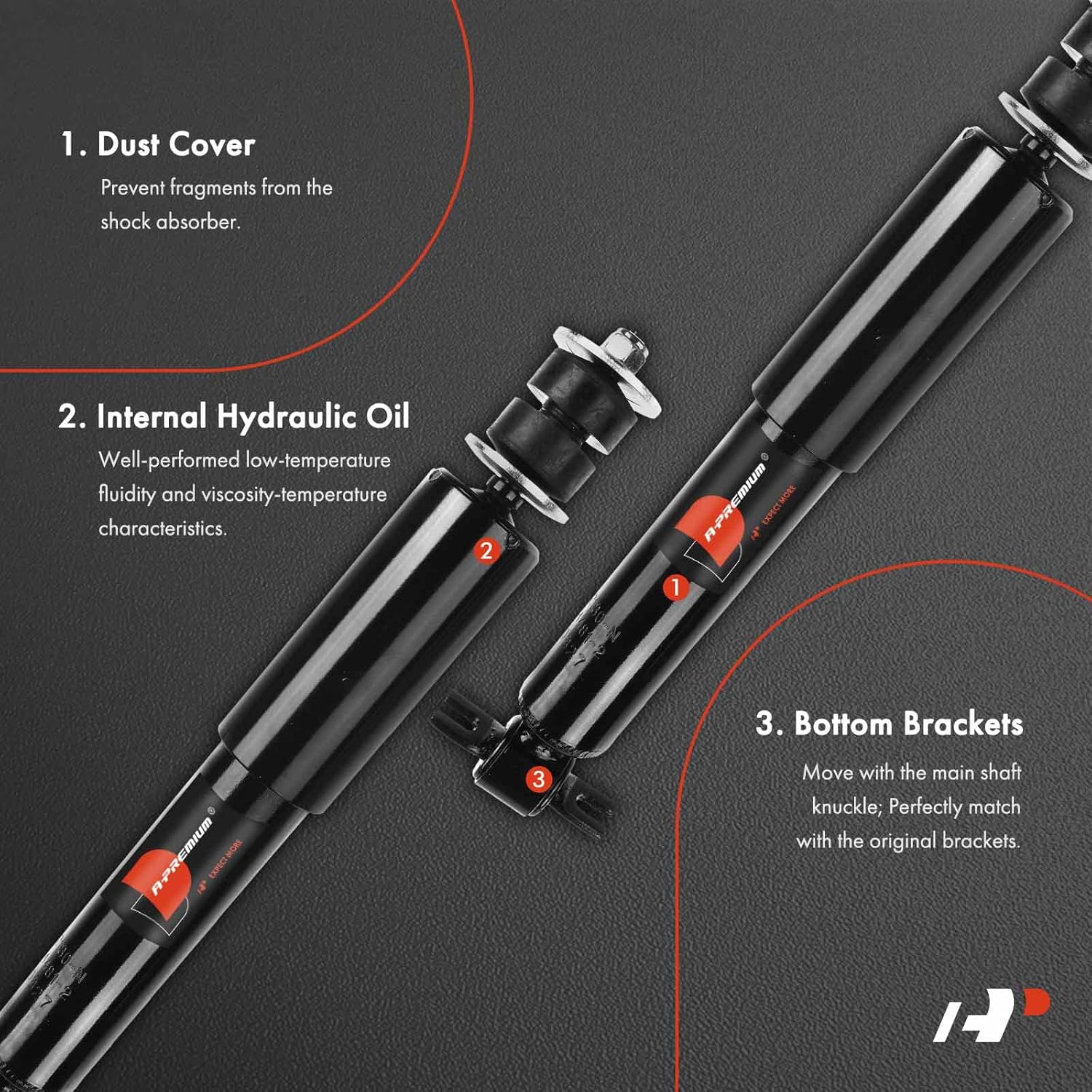 A-Premium Front Strut Shock Absorber Compatible with Chevrolet Express 1500 2003-2014, Express 2500 2003-2007 & GMC Savana 1500 2003-2014, Savana 2500 2003-2007, 2-PC Set