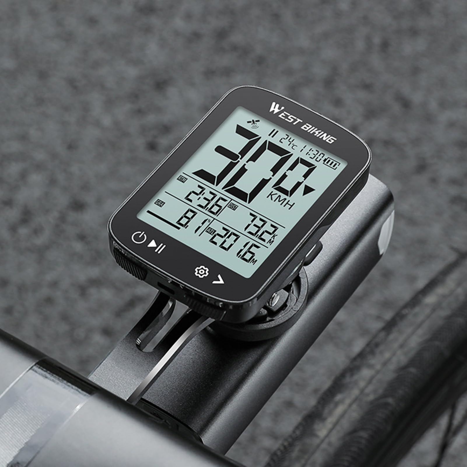 Ordinateur de vélo Mavaol sans Fil avec écran LCD de 2,4 Pouces, GPS Rechargeable, Ordinateur de Cyclisme