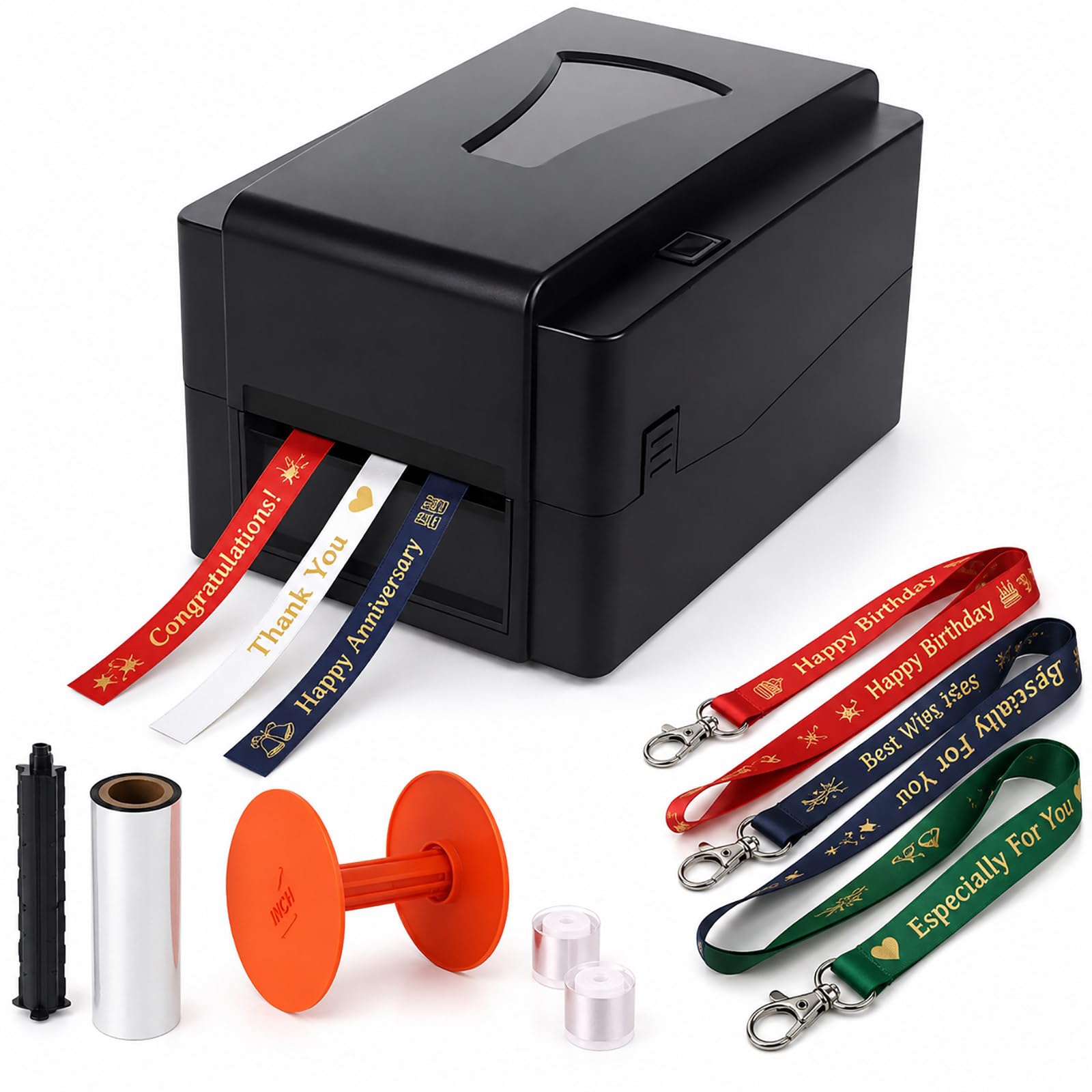 vnmudzeo Desktop Barcode Label Printer, Thermal Transfer & Direct Thermal — Adjustable 20–118 mm Media Width for Product Labels, Tags and Specialty Printing