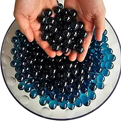 Bolinhas de Gude Azul de Vidro Lisa, 200 Unidades, Bola Burca Fubeca Bila