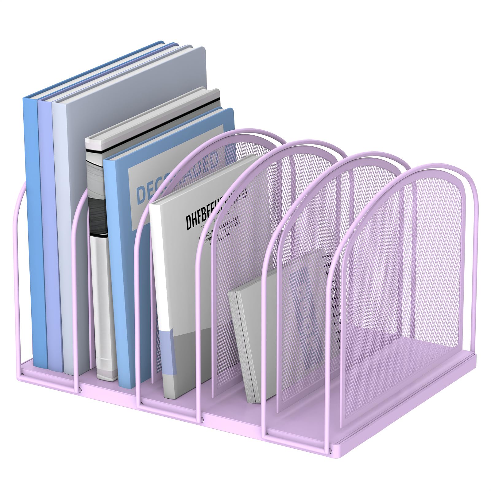 Photo 1 of SUPEASY 5-Section Mesh File Organizer, Purple