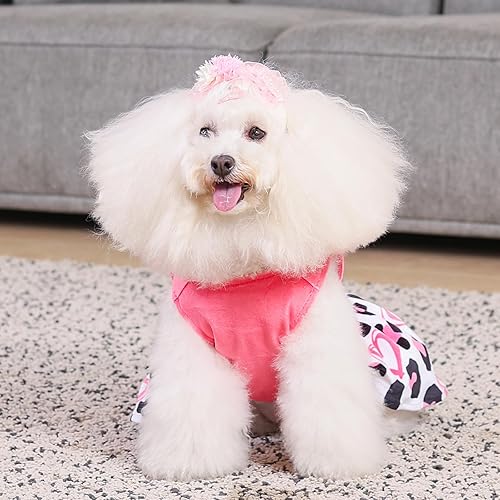 Miniatura 106 de CuteBone - Vestido de terciopelo para perros pequeños, para cachorros, ropa rosa para perros CVA02M-D