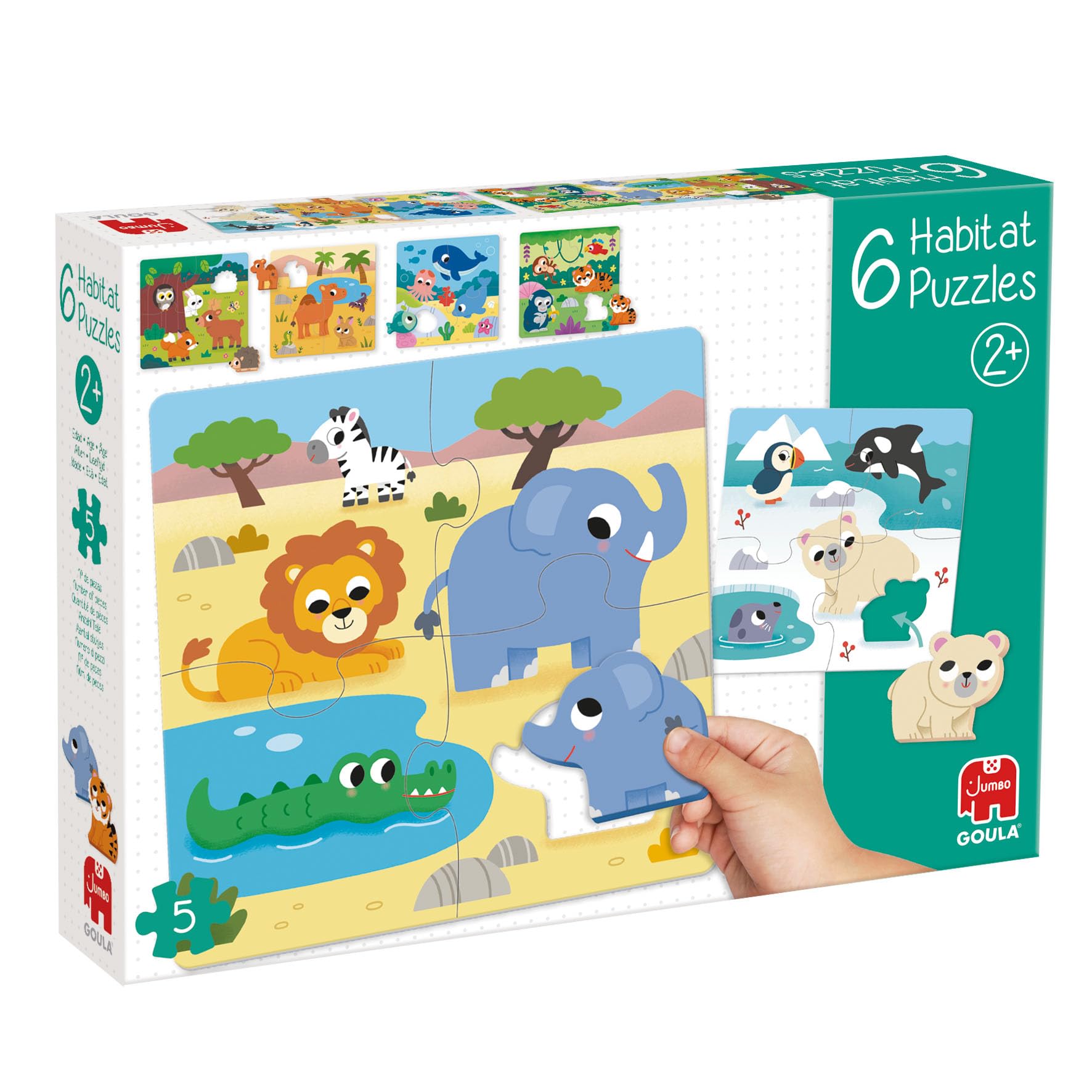 Goula 6 Habitat Puzzles Éducatifs en Bois pour Enfants dès 2 Ans