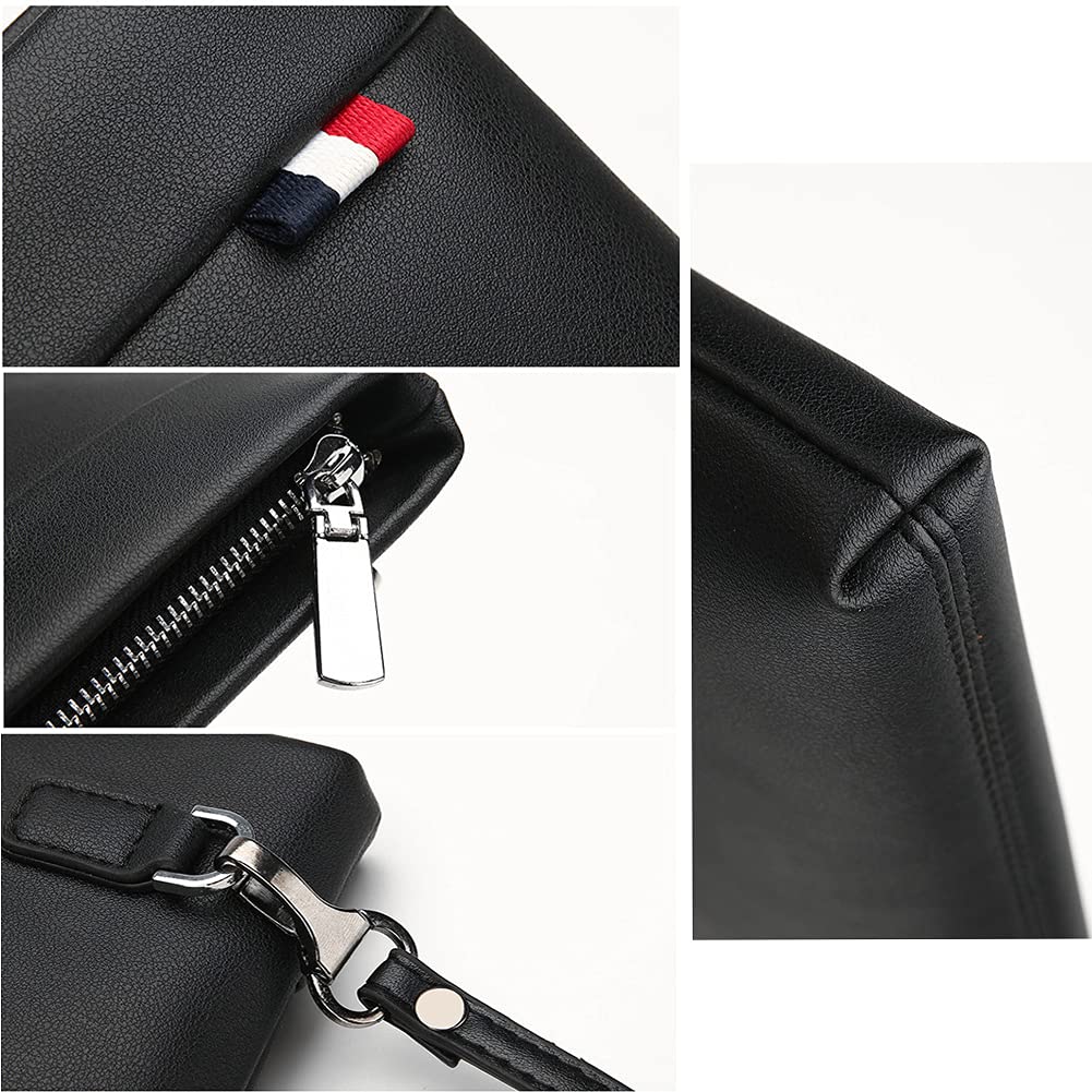 Sunshinetimes Pochette da Polso in Pelle Uomo Portafoglio Borsa a Mano Borsellino con Cerniera per lavoro, viaggio, casuale