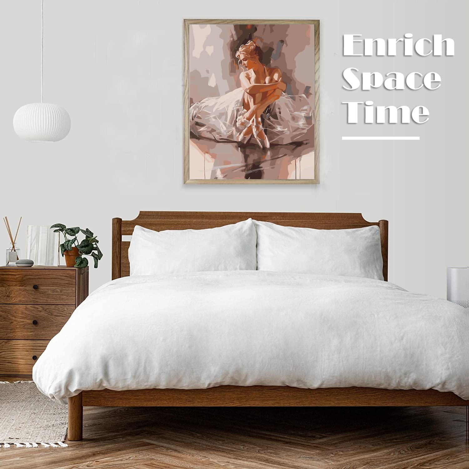 Figured'Art Schilderen op Nummer Volwassenen met lijst Traditionele Afrikaanse Vrouw- Handwerk acrylverf Kit DIY Compleet - 40x50cm Canvas al ingelijst