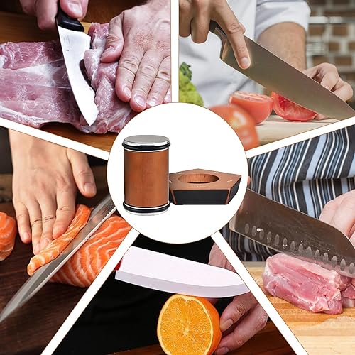 Miniatura 7 de Kit de afilador de cuchillos rodantes  5 ángulos magnéticos (1215171922)  Herramienta profesional de afilar cuchillos rodantes con discos de