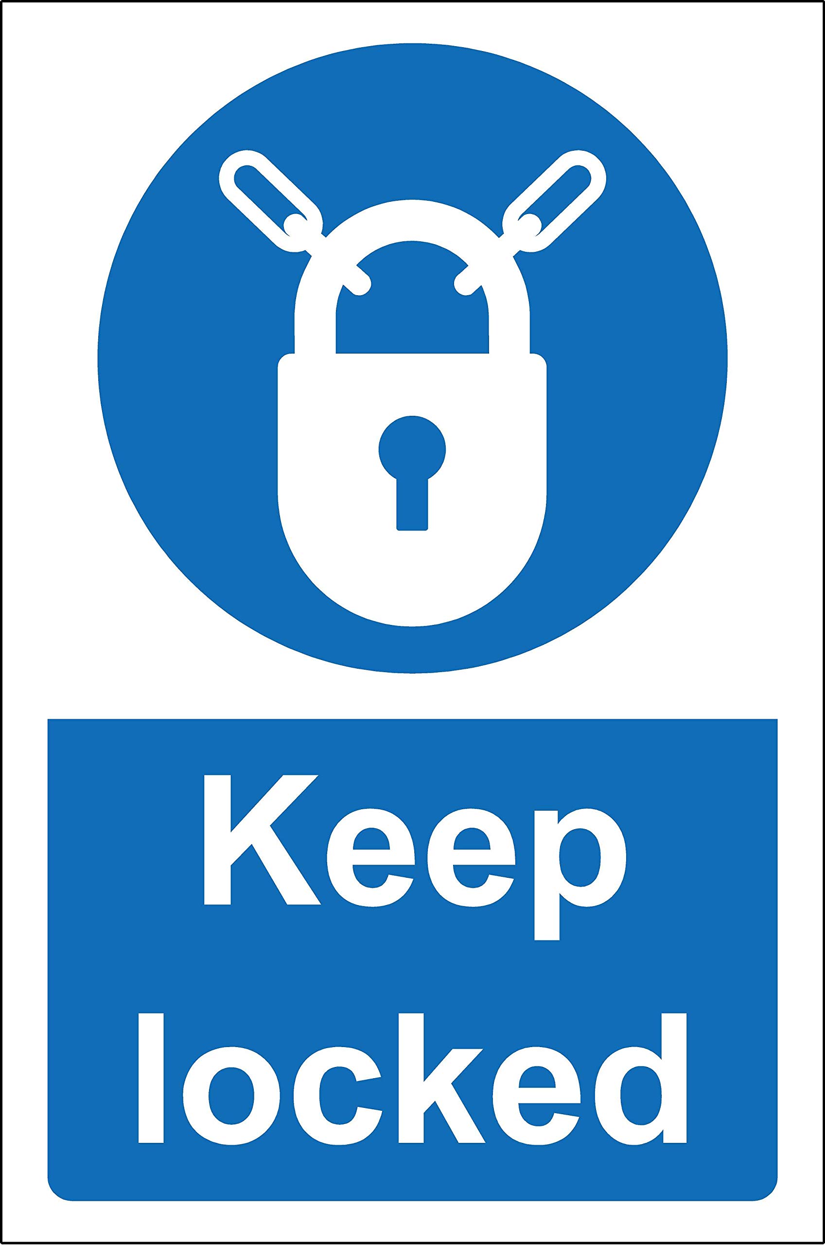 Kpcm Display Ltd Keep Locked Safety Sign - 3Mm Aluminium Sign 300Mm X 200Mm