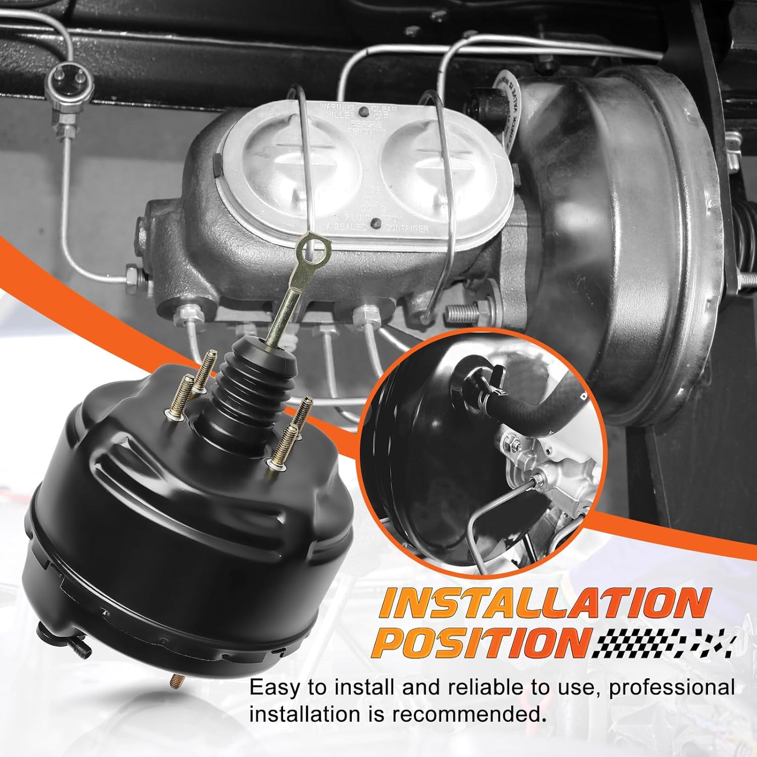 Vacuum Power Brake Booster Without Master Cylinder Compatible with Ford F-250 F-350 1984 1985 1986 Replace# E4TZ2005B 54-73355