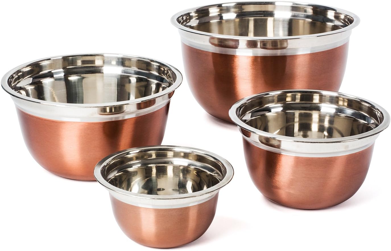 Stainless Steel Mixing Bowls-4 Pc set- Stackable Nesting Bowls - Polished Matte Finish - Cookware Set