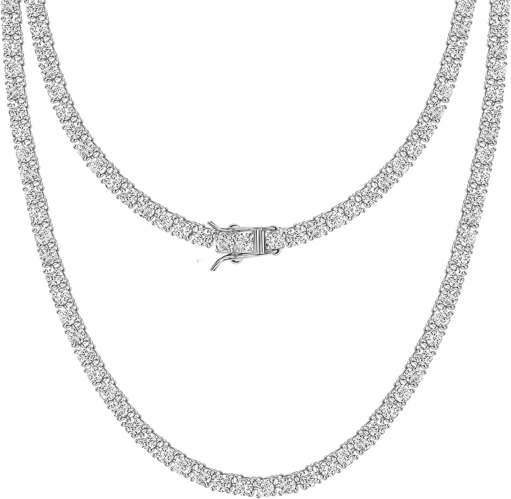 MichooyelTennis Necklace for Men Tennis Chain for Men Women Iced Out Diamond Necklace Prong-Setting 5A Cubic Zirconia Stones Fashion Jewelry 3mm 4mm 5mm 6mm, 16,18,20,22,24 Inches