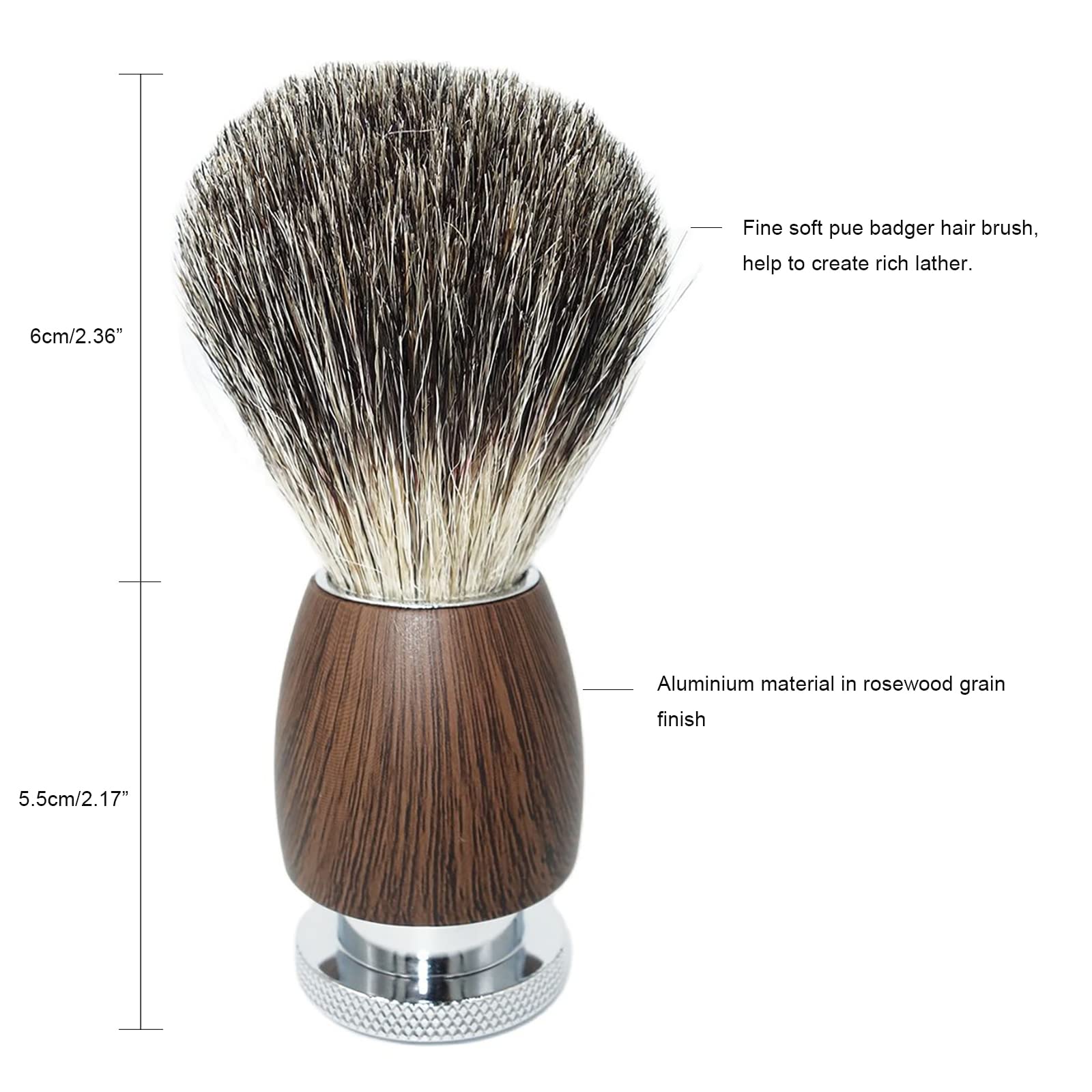 Set da barba professionale per uomo, include rasoio di sicurezza per barba bagnata, 10 lame, manico in palissandro con setole di tasso, spazzola da barba e supporto per ciotola, regalo unico