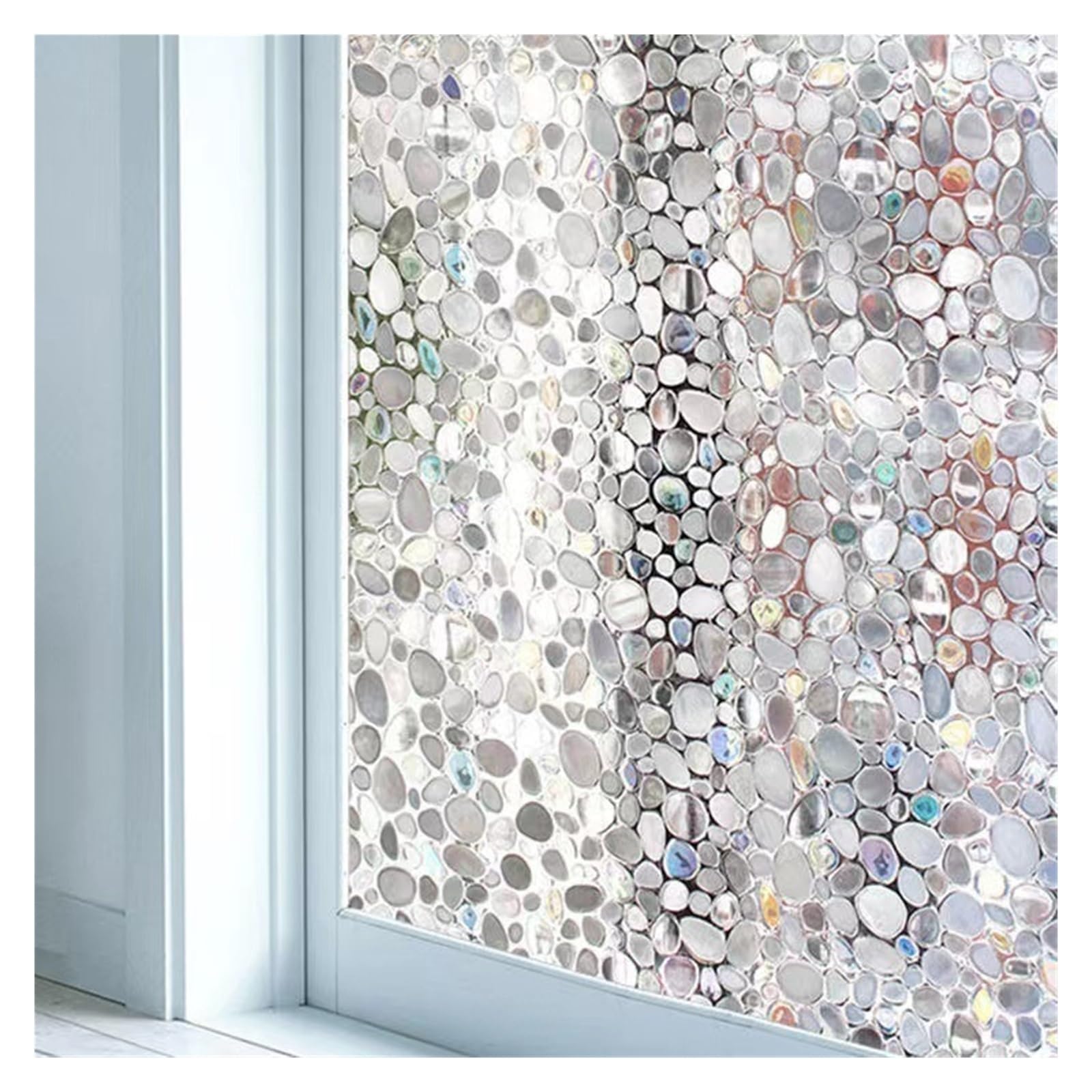 Window Film Window Stickers Glass Sticker Anti Film The PET Electrostatic Patch Self-adhesive Frosted(Cobblestone,45 cm x 300 cm)