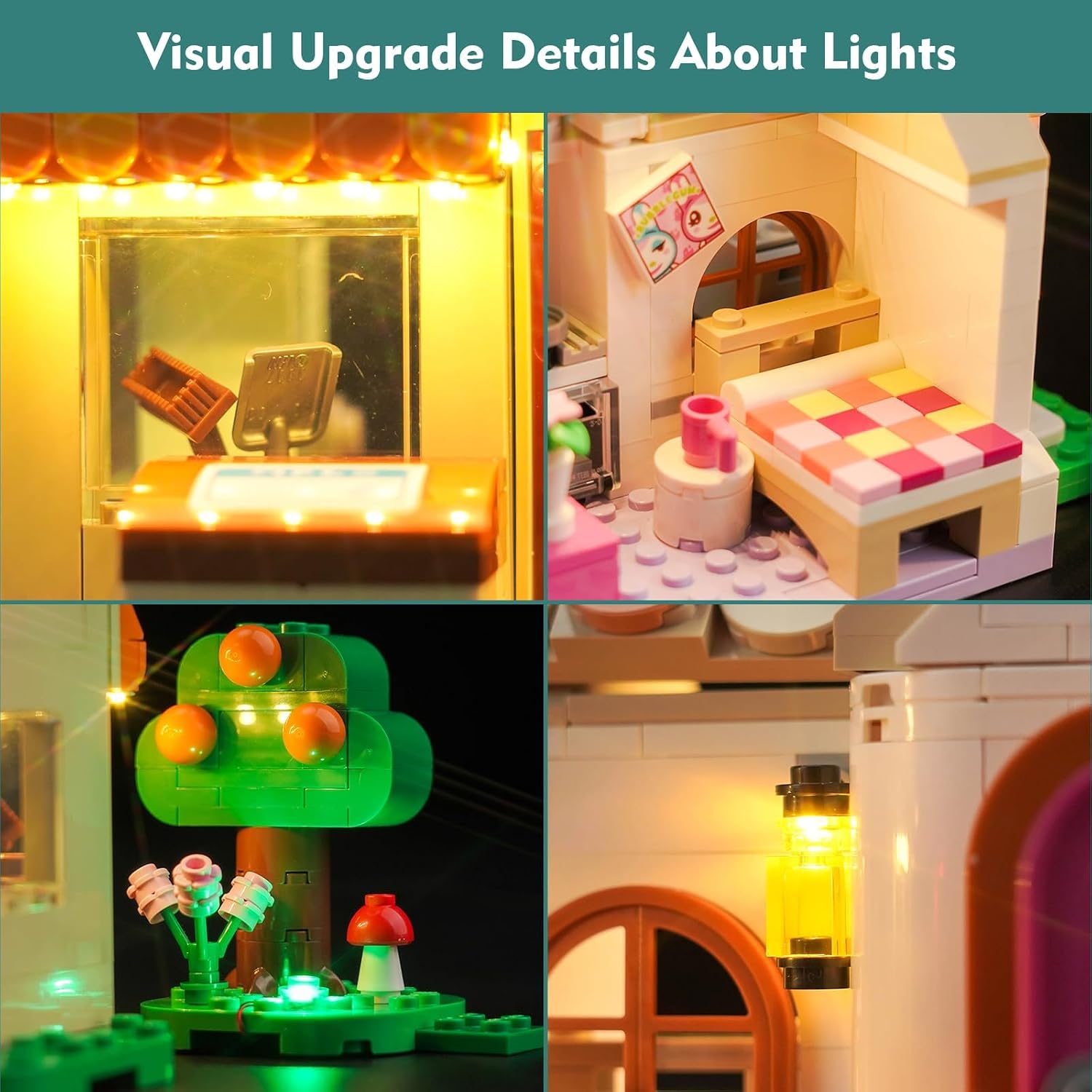 VONADO LED Light Kit Compatible with LEGO 77050 Nook's Cranny & Rosie's House, Creative Lighting Set Accessories for Animal Crossing(Lights Only, Model NOT Included)