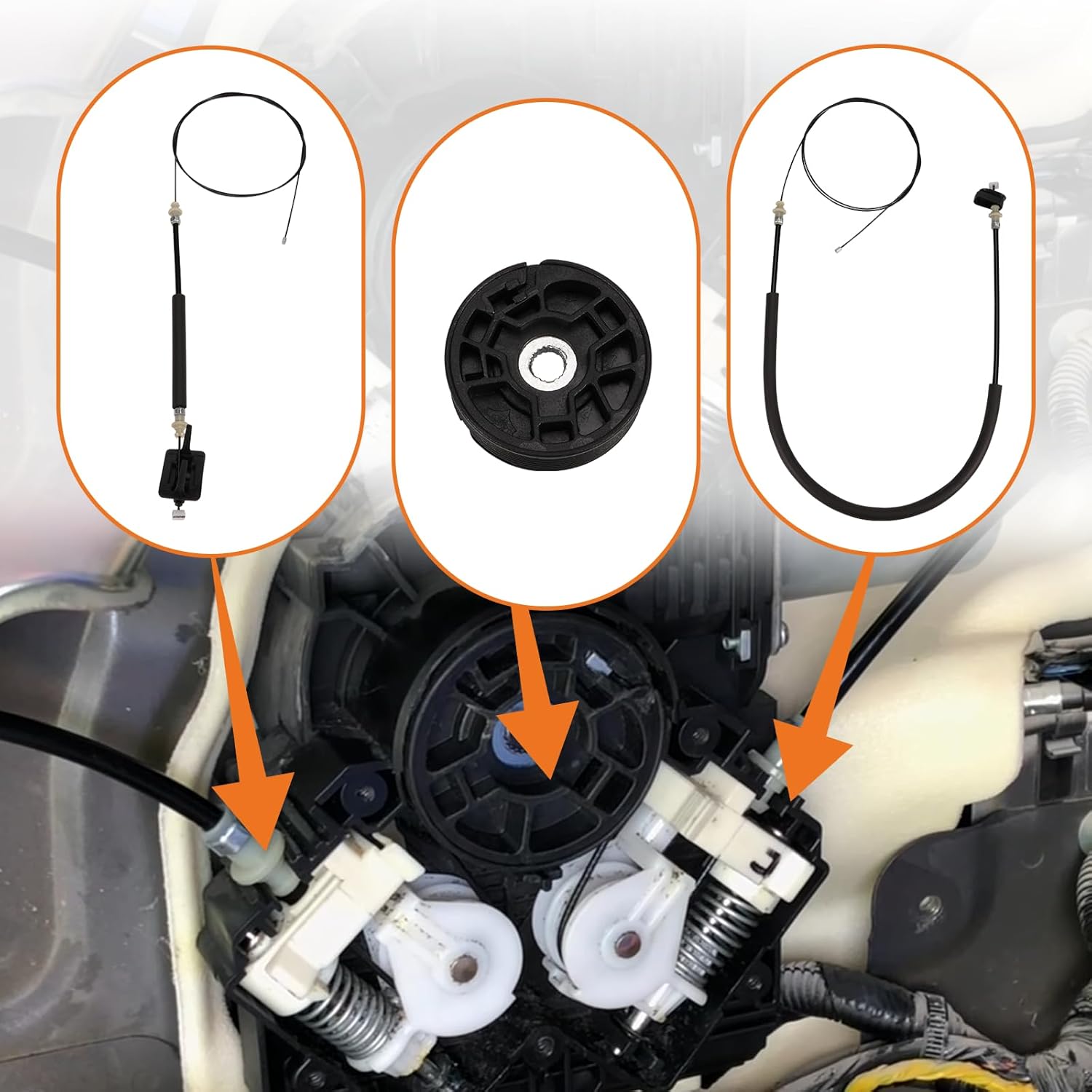 72546TK8A01 Power Sliding Door Cable Kit with Pulley Wheel Fit for 2011-2017 Honda Odyssey 5 Door LX EX EX-L Touring 3.5L V6 SOHC, Left & Right Side 72546-TK8-A01, 72546 TK8 A01(No Motor)