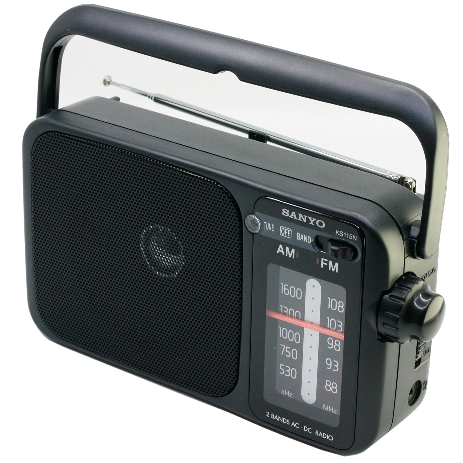 Sanyo KS115N Radio Komputer stacjonarny Am/FM Czerwony/Baterie Kolor Czarny