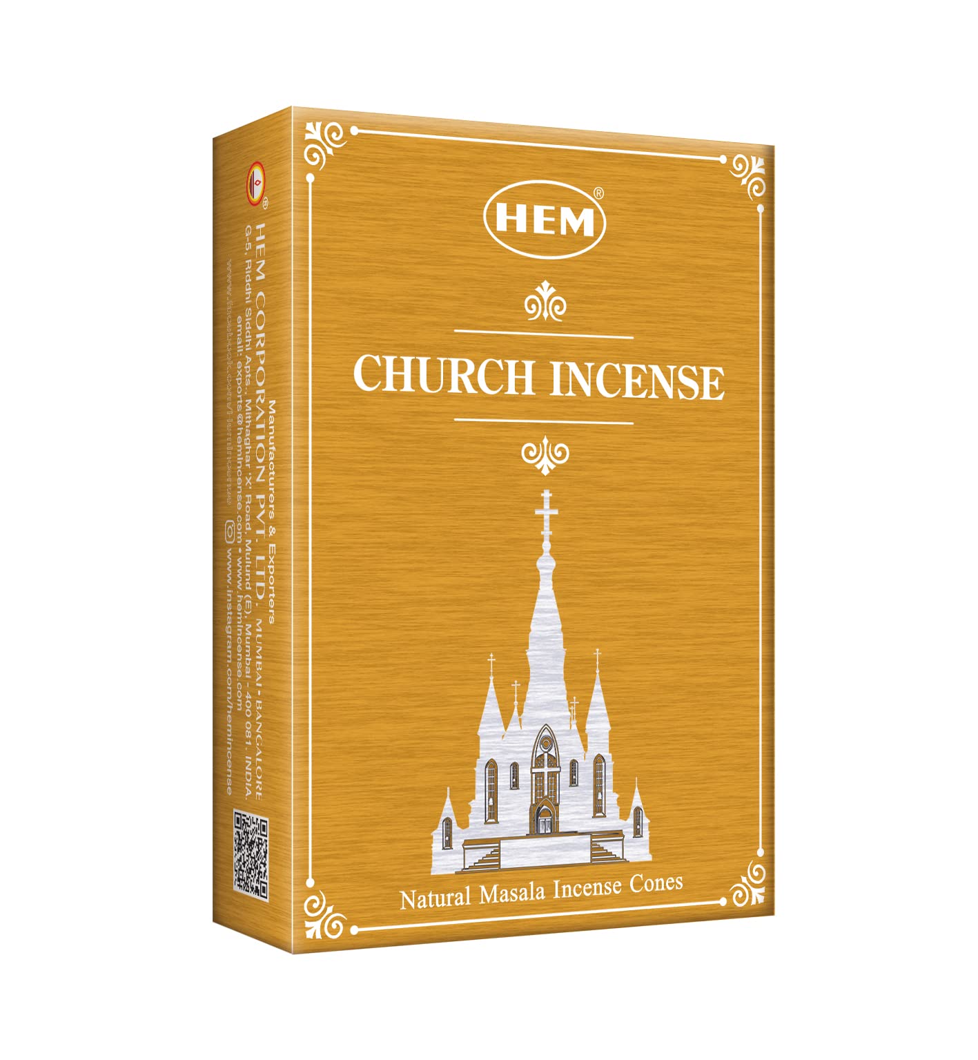 HEM Premium Masala Incense Cones (Church Incense) – Pack of 120 Cones | 10 Cones per Pack, | Long Lasting Divine Aroma for Prayer, Meditation & Spiritual Use