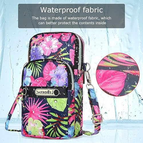 Miniatura 4 de Bolsa deportiva para correr al aire libre, a prueba de sudor, con correa para llevarla en el brazo y correa para el hombro o llevarla cruzada,