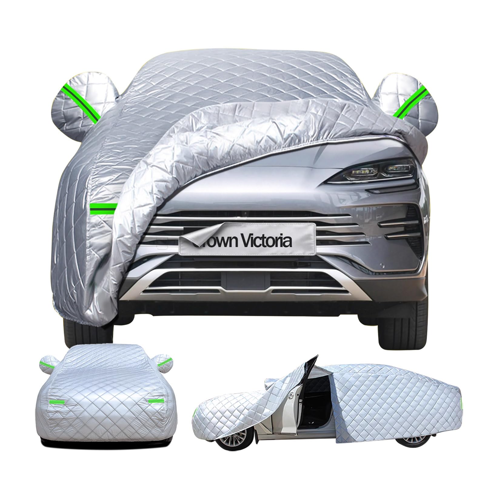 Car Covers for Outside Storage Compatible with Ford Crown Victoria 2000-2011 Car Cover Waterproof Snow Rain Sun UV Protection,with Reflective Strips Waterproof Breathable