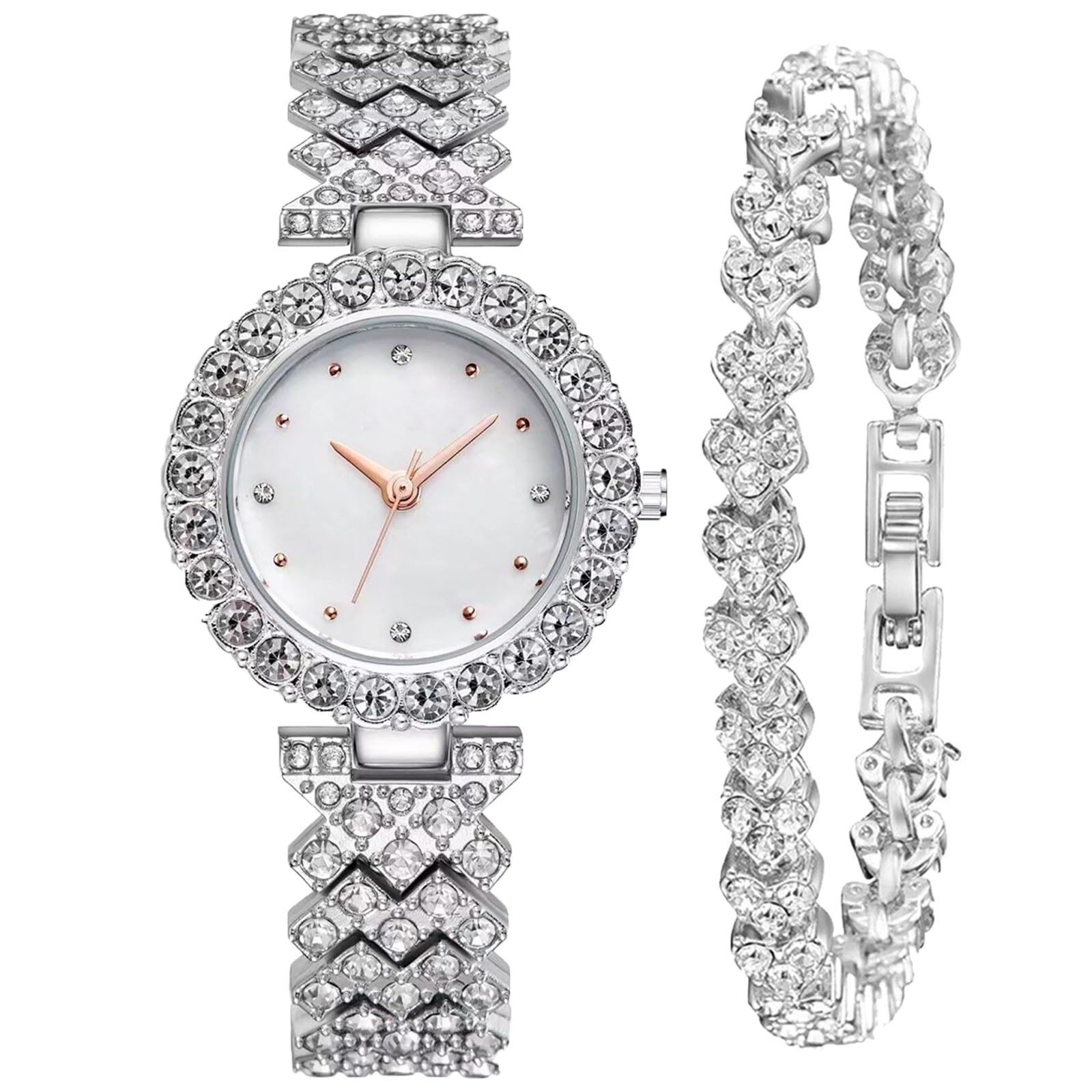 CIVORelojes Mujer Set Reloj Damas Impermeable Elegante Banda Acero Inoxidable Relojes Pulsera Moda Vestir Negocio Casual Reloj de Cuarzo