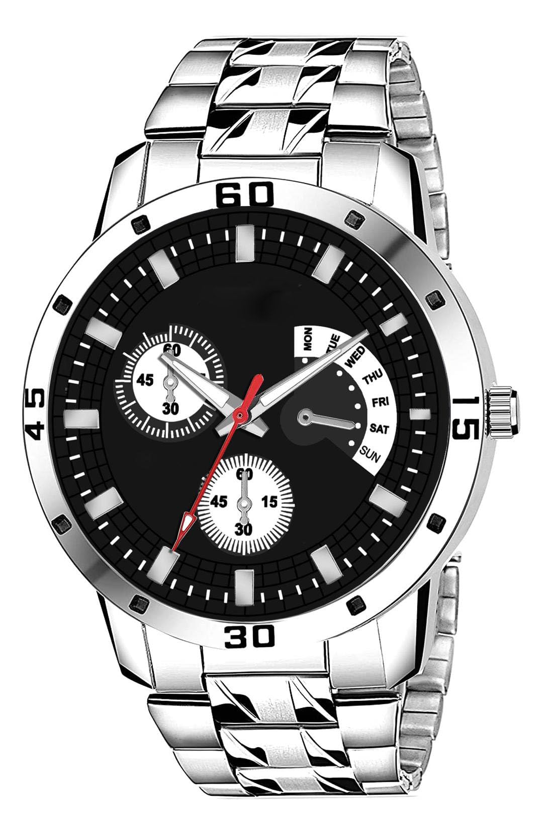 casera Stainless Steel Strap Multi Color Dial Analog Wrist Watches for Men and Boy (Black) (B0C9HZNMPJ) Amazon Price History, Amazon Price Tracker
