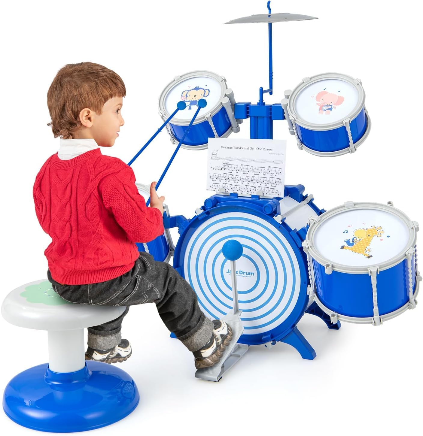 GOPLUS Batería de Jazz Infantil con 5 Tambores y 1 platillo