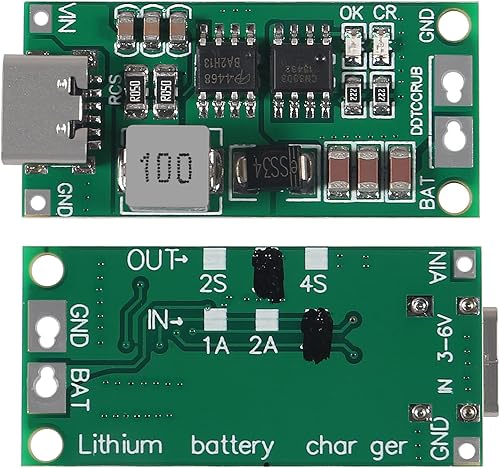 Miniatura 2 de 3 piezas tipo C BMS 2S 3S 4S 1A 2A 4A 18650 cargador de batería de litio USB C módulo de impulso para banco de energía de polímero Li-Po (3 piezas