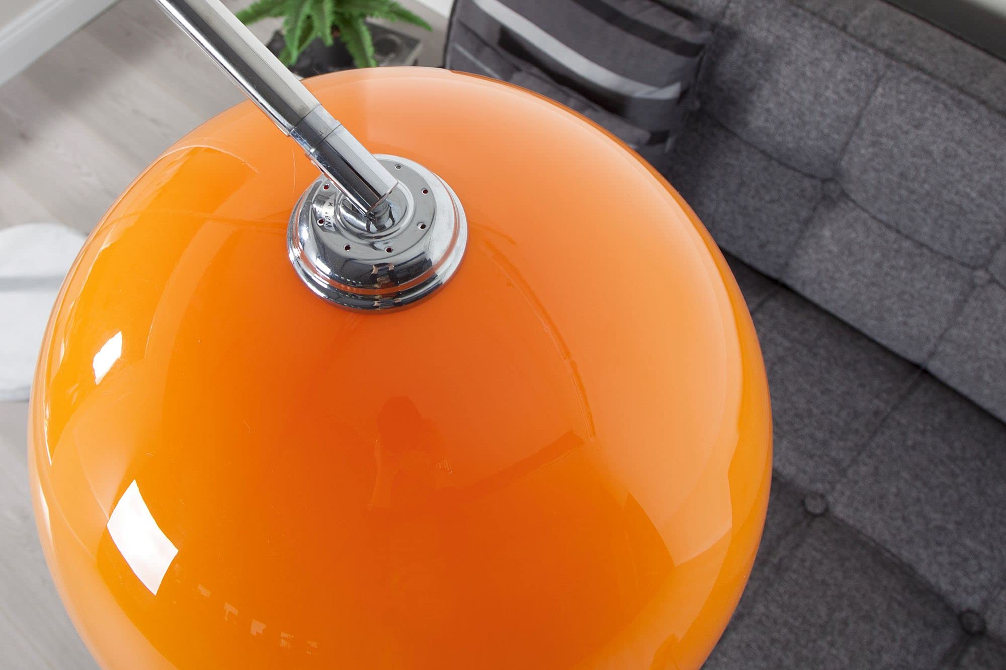 Lampa retro oświetlenie 175 cm z regulacją wysokości ruchome lampa stojąca chrom pomarańczowy biały salon