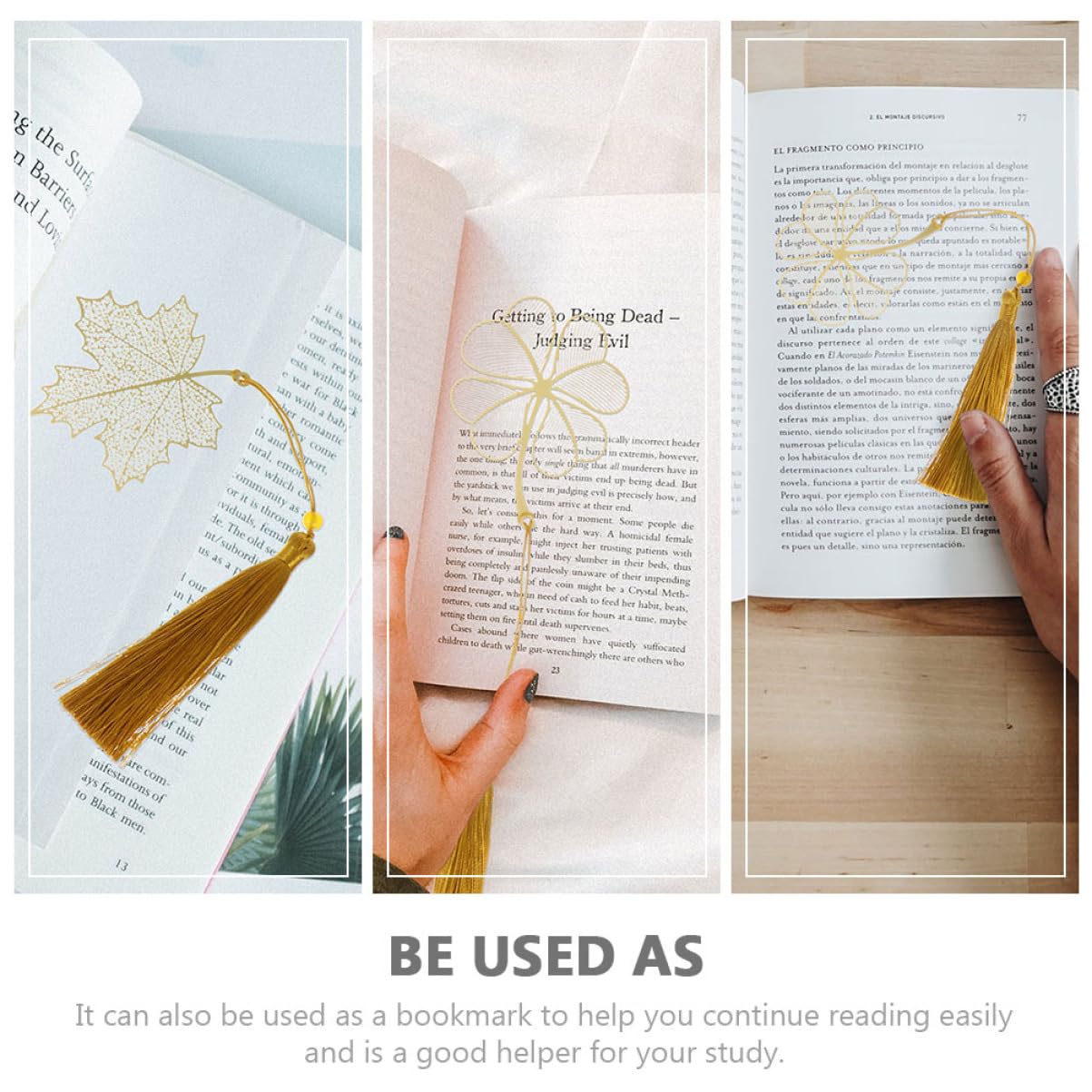 5 Ensembles Signet Marqueur De Livre Marque-pages Pour Les Amoureux Des Livres or Boclet Marques Pages Pour Les Lecteurs Marque-pages Pour Femmes Polyester 4 Pièces * 5