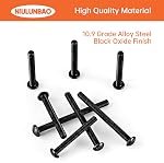 M5 x 40mm 45mm 50mm 55mm 60mm Bouton tête de socket bouchon vis boulons 10.9 Métrique en acier allié de qualité, finition à oxyde noir, Allen Hex Drive, machine entièrement filetée, kit d'assortiment 30PCS