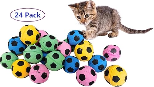 Miniatura 2 de Pelotas de fútbol de espuma, juguetes para gatos (24 piezas)
