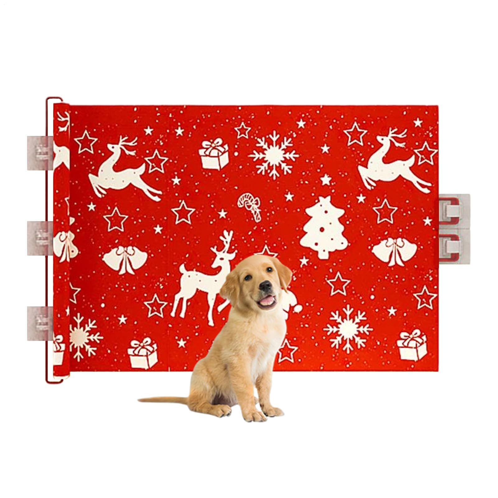 Rejilla para perros extensible, segura para niños, decoración navideña | Puerta de rejilla para gatos, armario interior para dormitorio, cocina, apartamento, exterior, pasillo, terraza, balcón