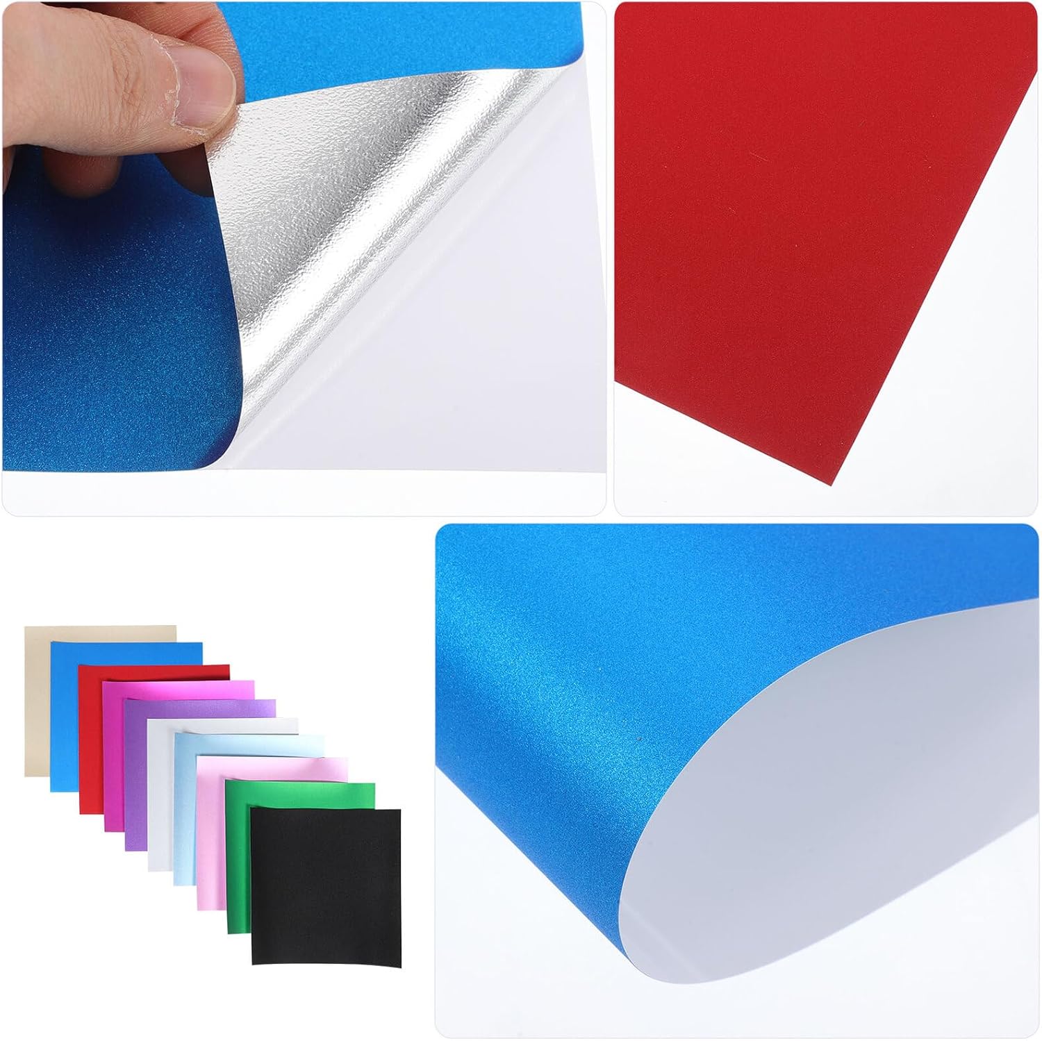 19pcs Glitter Self-Adhesive Vinyl Rolls Permanent Adhesive Vinyl Sheets for DIY Crafts, Car Stickers and Home Decorations, Glitter Decals for Holiday and Party Use