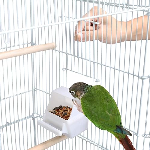 Miniatura 7 de Yaheetech Jaula para pájaros de loro cuáquero con parte superior abierta, 41 pulgadas, cacatúa, anillo indio, cuello para el sol, periquito verde,