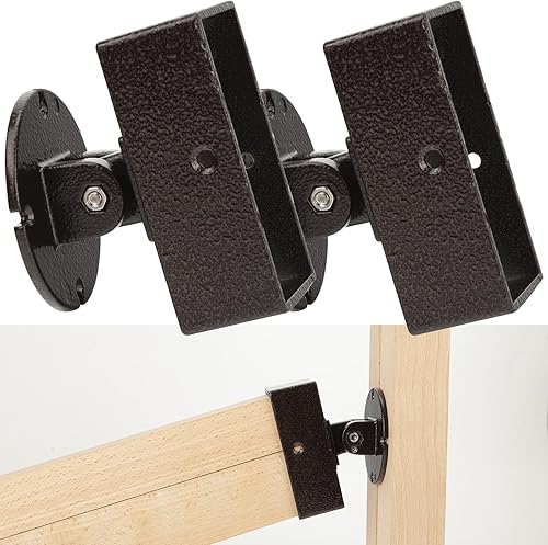 Soportes de conector de barandilla giratoria (paquete de 2)  Soporte de poste en ángulo de aluminio de 3.6 x 1.6 pulgadas para cubierta, escaleras,