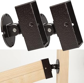 Swivel Railing Connector Brackets (2-Pack) - 3.6"x1.6" Aluminum Angled Post Supports for Deck ,Stairs,Fence, Porches, Pavilions, Pergolas-Includes Screws-Easy Vertical Adjustment