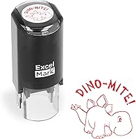 Vista 8 de ExcelMark Sello redondo para profesor - Estrella feliz - tinta roja