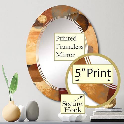 Miniatura 8 de DesignQ Aged Barrel Universes I - Espejo de tocador, espejos de baño, espejos de pared para sala de estar, dormitorio, espejo ovalado, grande, 20 x
