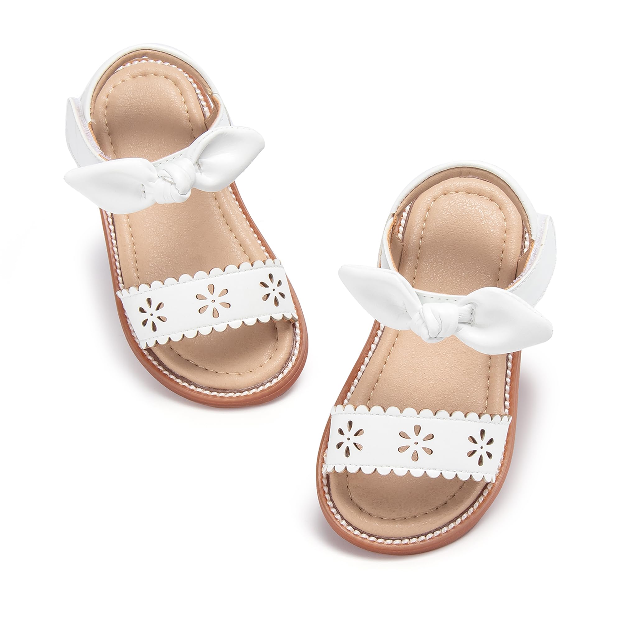 Otter MOMO Girls Open Toe Princess Flat Sandals with Comfort Sole Summer Sandals