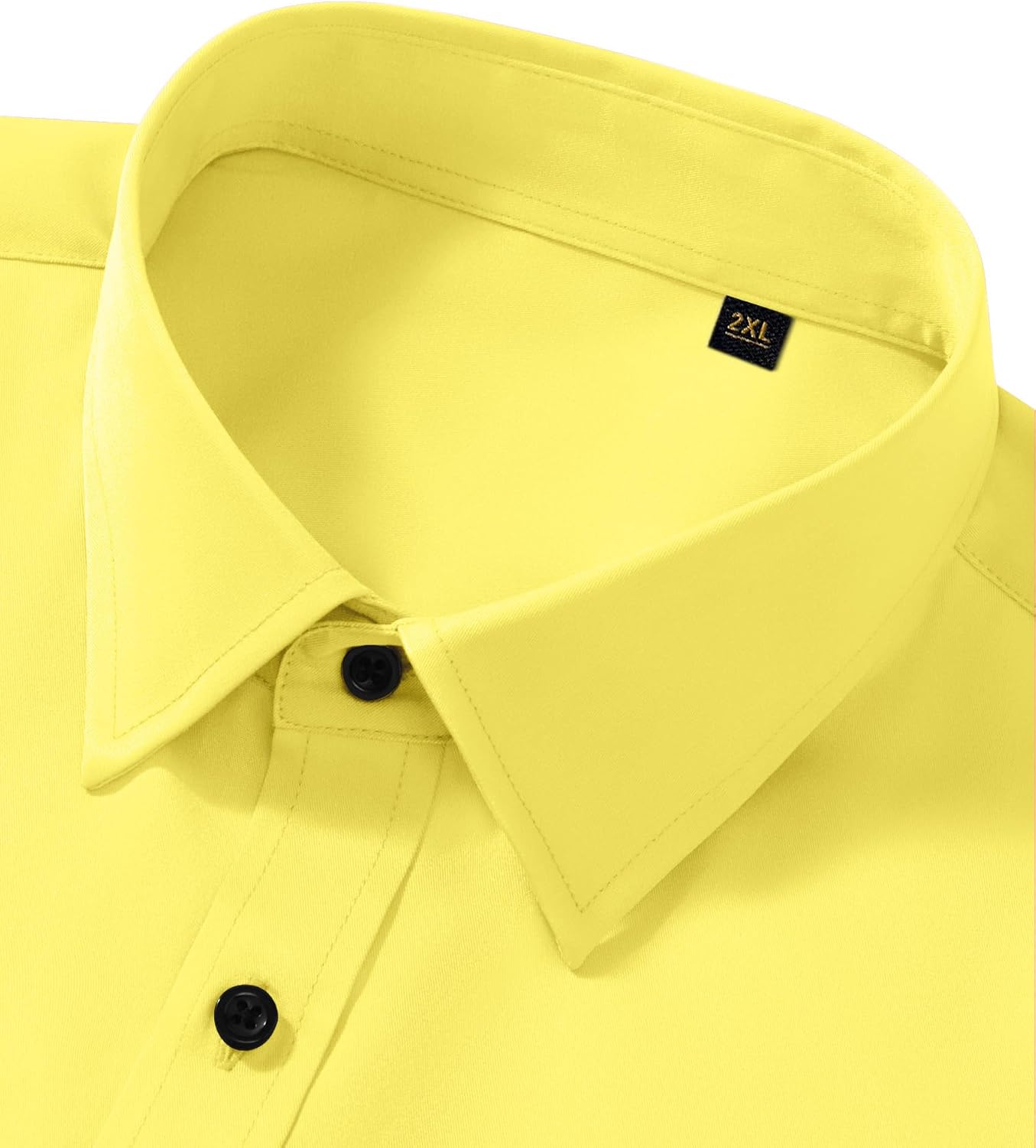 Men’s Wrinkle Free Dress Shirts Regular Fit Long Sleeve Non Iron Business Casual Wedding Stretch Button Down Shirt thumbnail